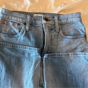 Madewell. Light Blue Straight Demi-Boot Jeans